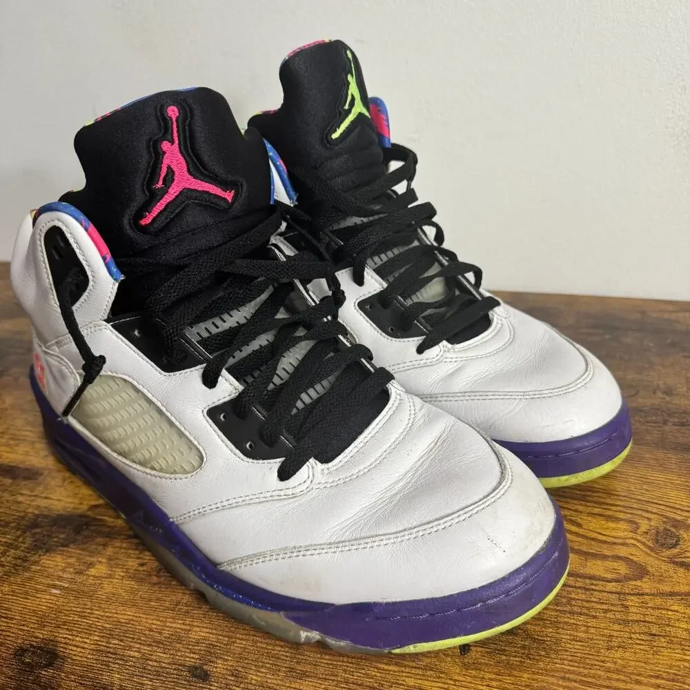Nike Air Jordan 5 Retro Alternate Bel-Air 2020 Shoes White Purple Mens Size 12
